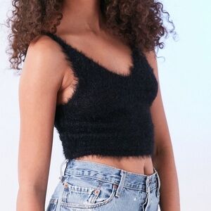 UO Kimchi Blue Black Fuzzy Cami